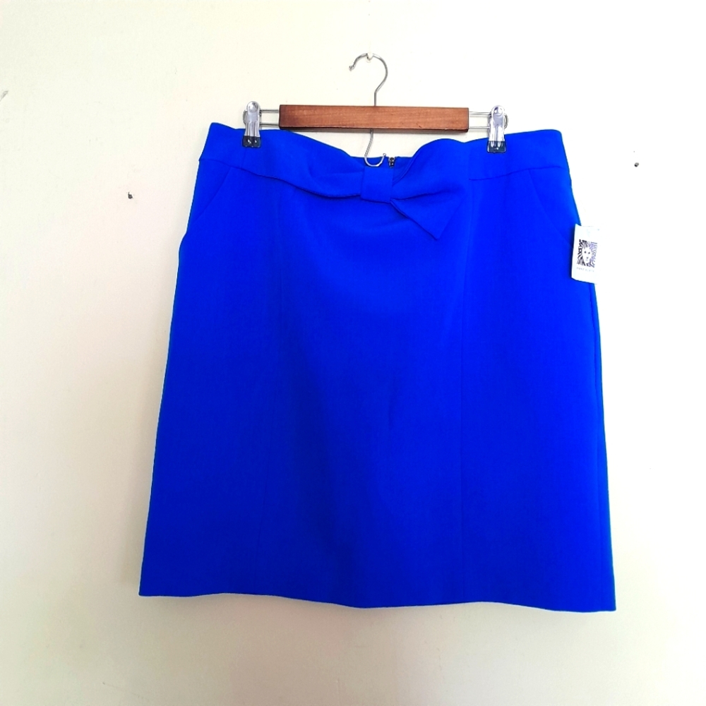 ANNE KLEIN Cobalt Blue Pencil Skirt Size 16